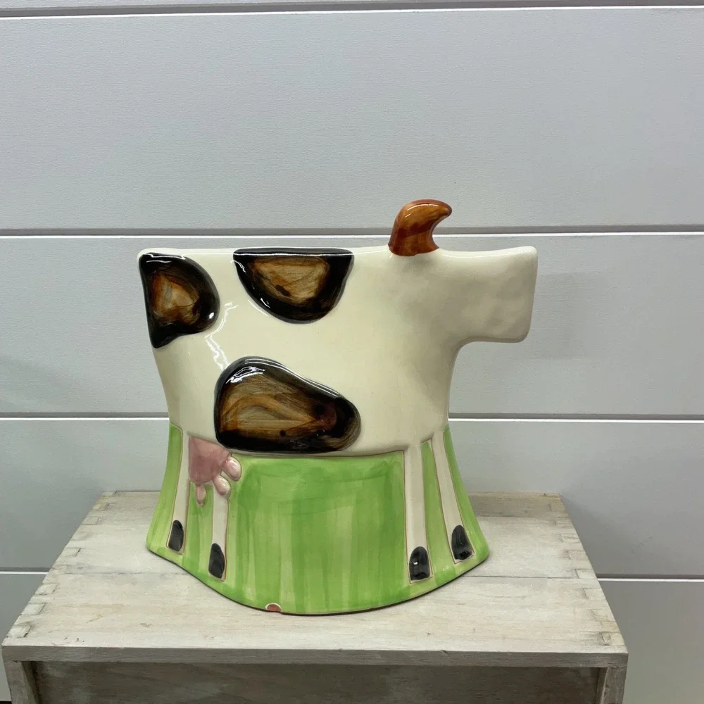 Kari Trestakk Norway Cow Vase Hand Painted Molde Portugal Ceramic Farmhouse 8